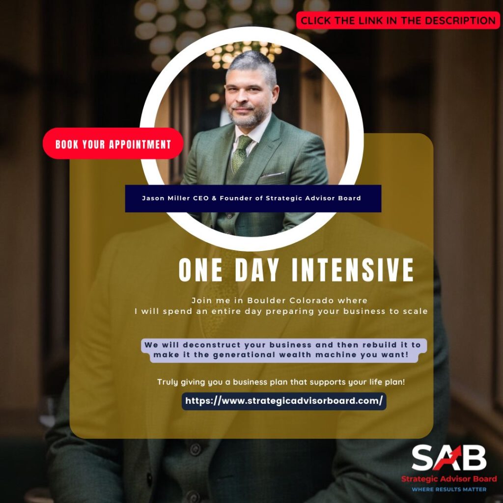 Strategic Advisor Board’s Jason Miller Announces a One-Day Power Intensive in Scaling Businesses in Boulder, Colorado
